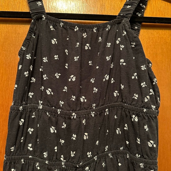 Kids Art Class Black Jumpsuit with White Floral Pattern - Picture 3 of 6